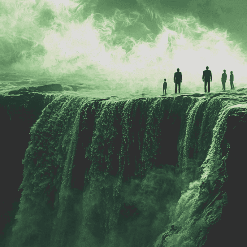 B2B marketers stand on the lip of a waterfall